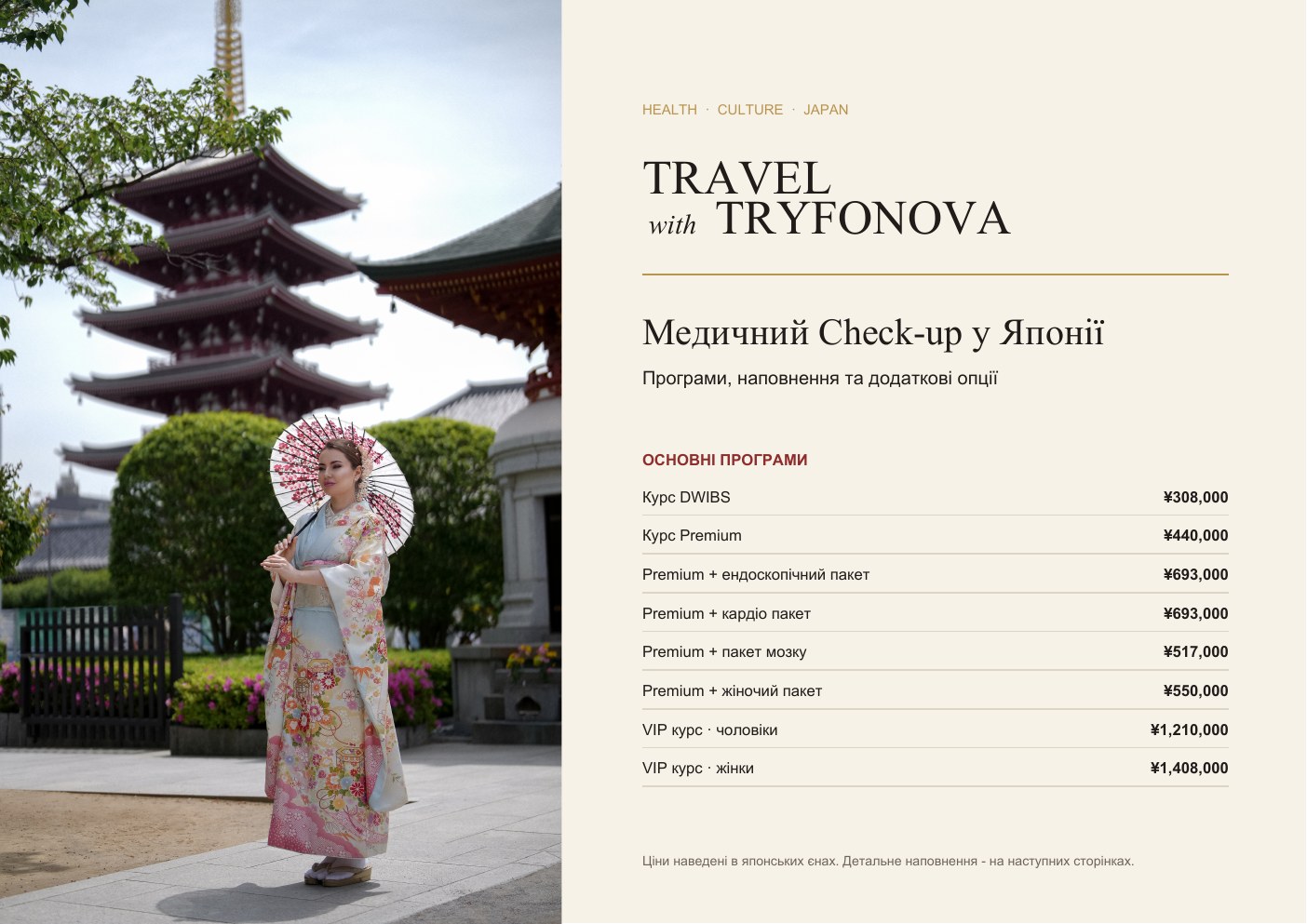 Прайс Travel with Tryfonova